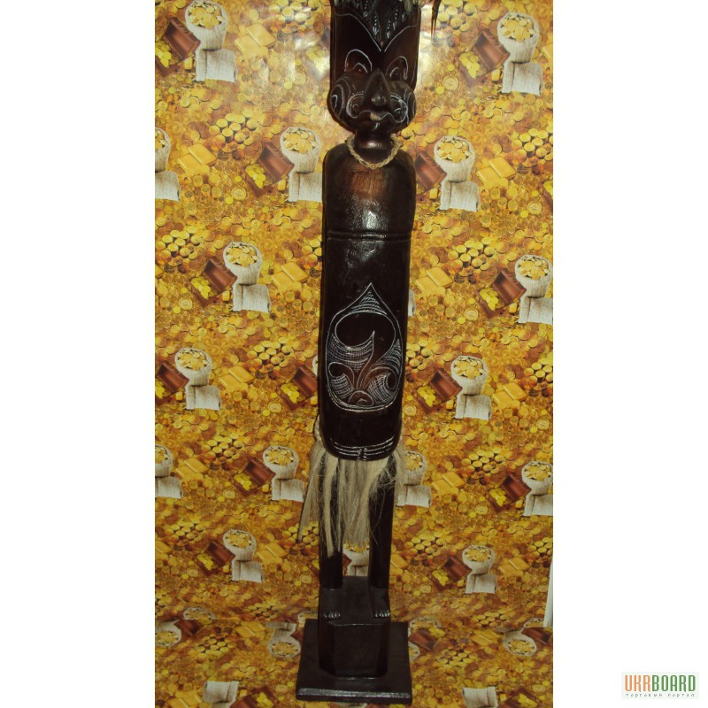 Фото 3. Статуэтка деревянная Маори высота 100см