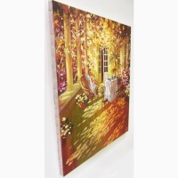 Картина художника маслом на холсте Городской Пейзаж Натюрморт Осень Живопись Ручная работа