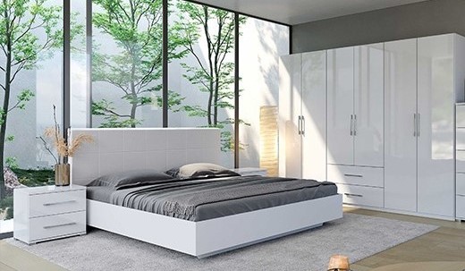 Белая модульная спальня Фемили, посекционная