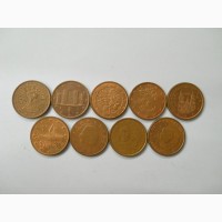 Евросоюз-1 евроцент (9 разных)