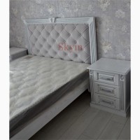 Дубове ліжко Аліса з каретною стяжкою на узголівї