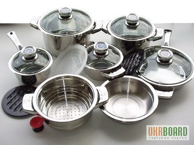 Набор посуды Bachmayer SOLINGEN из 16 предметов с пароваркой + набор ножей