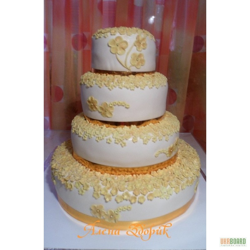 Свадебный торт Золотистый