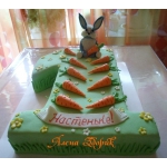 Торт на годик девочке Зайчик с морковками