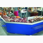 Холодильный торговый прилавок мясной для рынка/рынков.Модели с вешалом-крюк для туши мяса