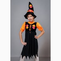 Детские карнавальные костюмы Ведьмочка, возраст 4-7 лет
