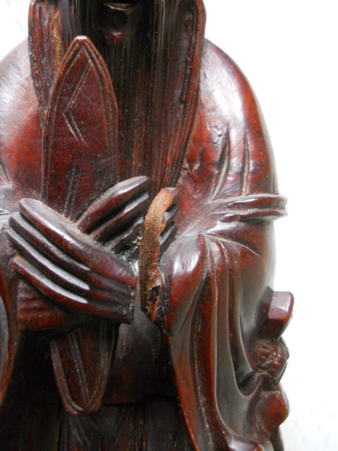 Фото 18. Старинная Китайская деревянная статуэтка из красного дерева