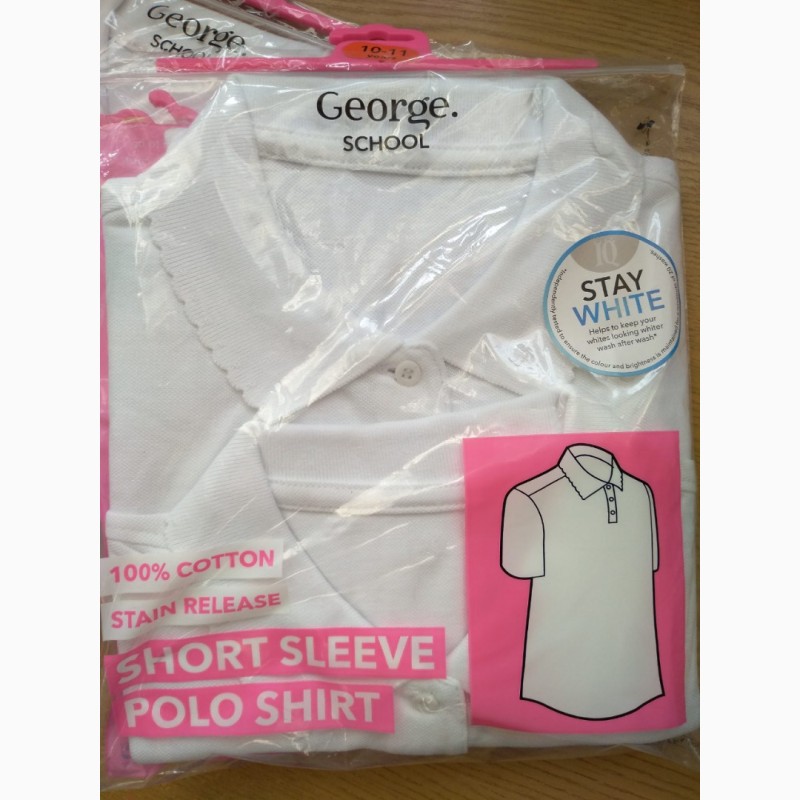 Фото 2. Рубашка поло для девочки школьная футболка George. Код 190215