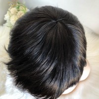 Парик из натуральных волос 88 - парик из 100% натуральных волос короткая стрижка черный