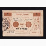 1 франк чек. (7) 43389. Франция