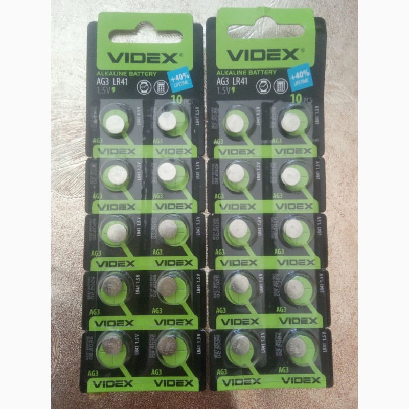 Батарейки Videx таблетки AG3, 392, LR41 10шт набор