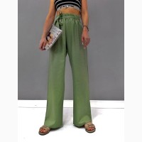 Женские льняные свободные брюки в расцветках рр 50-60