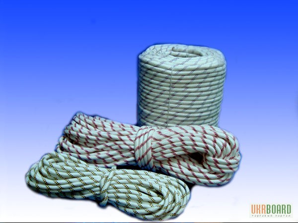 Шнур плетеный капроновый полиамидный диаметром 5-20 мм