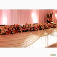 Свадебная драпировка, флористика, украшение зала на свадьбу
