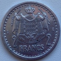 Монако 2 франка 1943 год ф284 СОСТОЯНИЕ