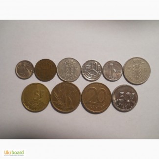 Монеты Бельгии (10 штук)