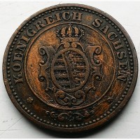 Саксония 2 пфеннига 1862 год