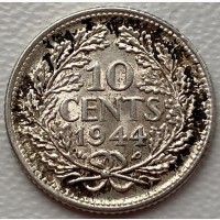 Нидерланды 10 центов 1944 год серебро! СОСТОЯНИЕ!!!!!!!!! к50