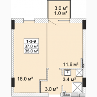 1 комнатная квартира от строителей