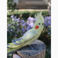 Корелла попугай валяная игрушка хендмэйд интерьерная ручной работы папуга корелла сувенир