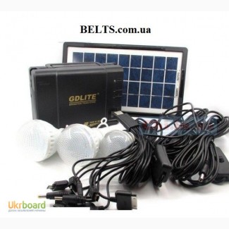 Купить.Солнечный набор GDLITE GD-+8017 (Лампа-фонарь с аккумулятором), солнечная система