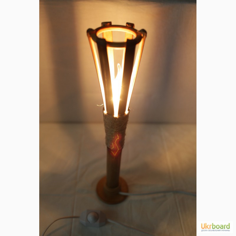 Фото 2. Настольный светильник ночник из бамбука ручной работы