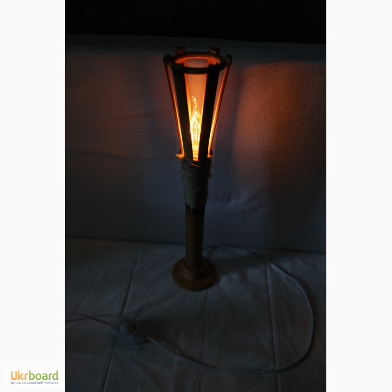 Фото 4. Настольный светильник ночник из бамбука ручной работы