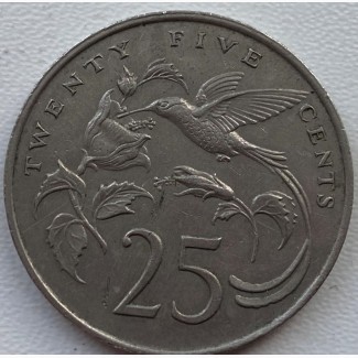 Ямайка 25 центов 1989 год а375