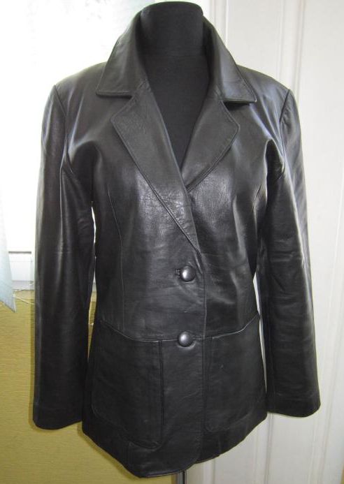 Фото 2. Модная женская кожаная куртка-пиджак JOY. Лот 112