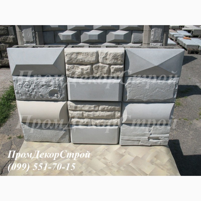 Фото 3. Блоки бетонные заборные декоративные в Одессе