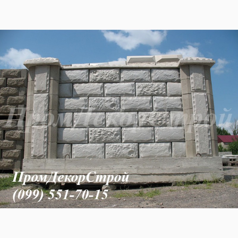 Фото 5. Блоки бетонные заборные декоративные в Одессе