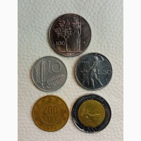 Подборка 5 монет. 1951-1983г. Итальянская Республика. Италия