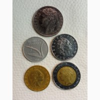Подборка 5 монет. 1951-1983г. Итальянская Республика. Италия