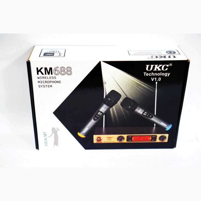 Фото 3. Радиосистема UKC KM-688 база 2 радиомикрофона