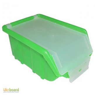 Пластмассовый ящик для метизов с крышкой 175 х 110 х 75 зеленый