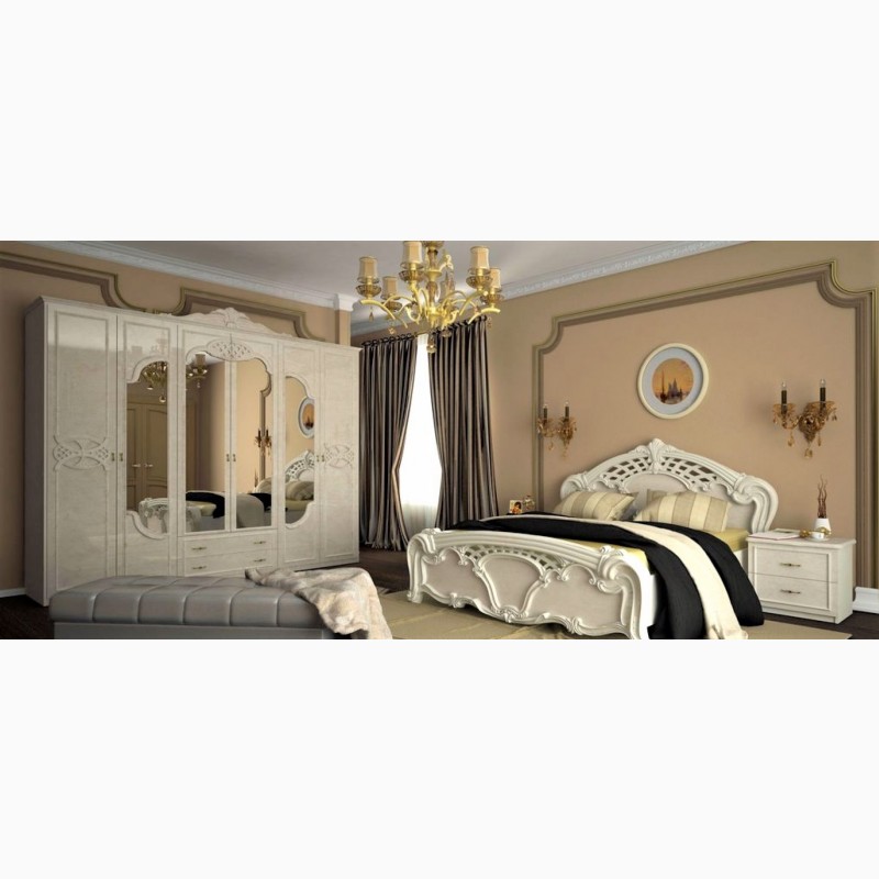 Фото 10. Бежева спальня Олімпія бароко стиль