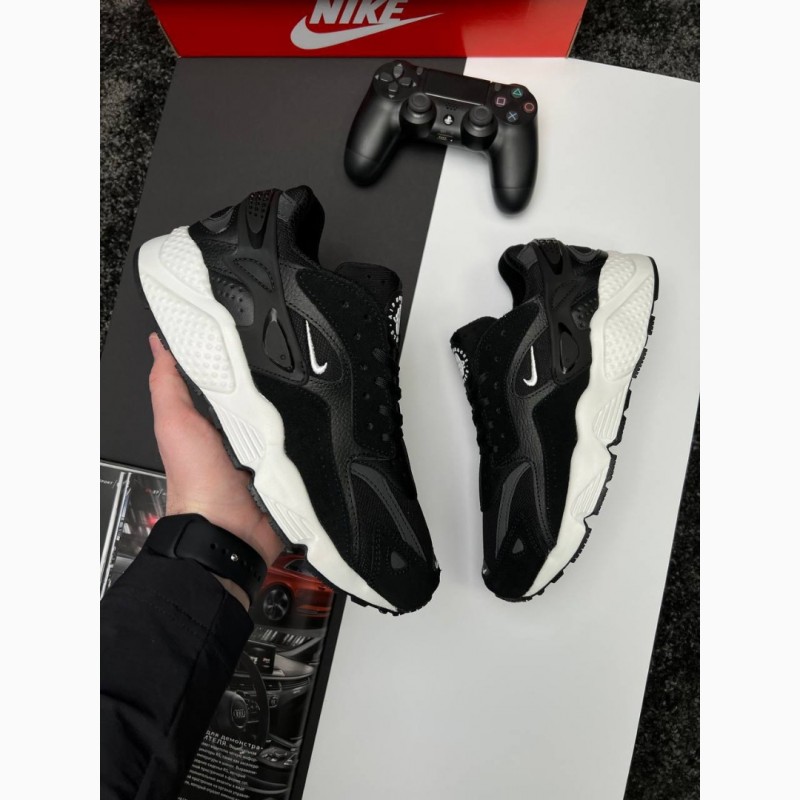 Фото 3. Nike Air Huarache Runner Black White кроссовки мужские черные