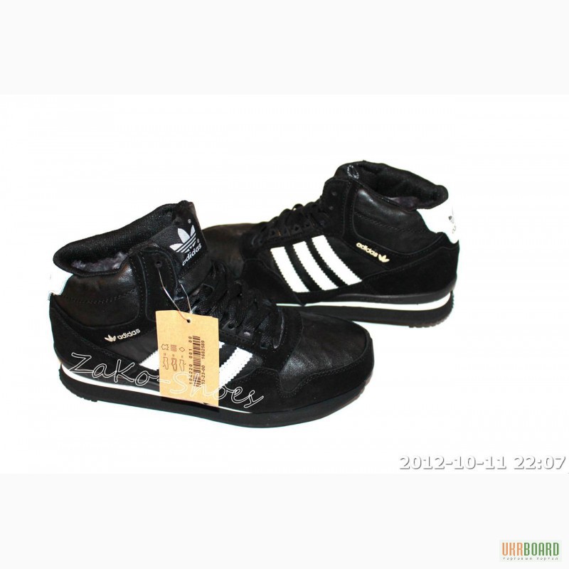 Фото 3. Кроссовки Adidas с натуральным мехом (Black)