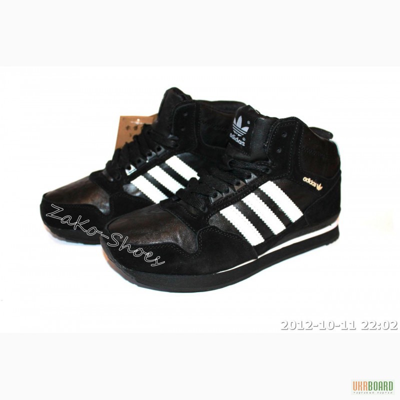 Фото 4. Кроссовки Adidas с натуральным мехом (Black)