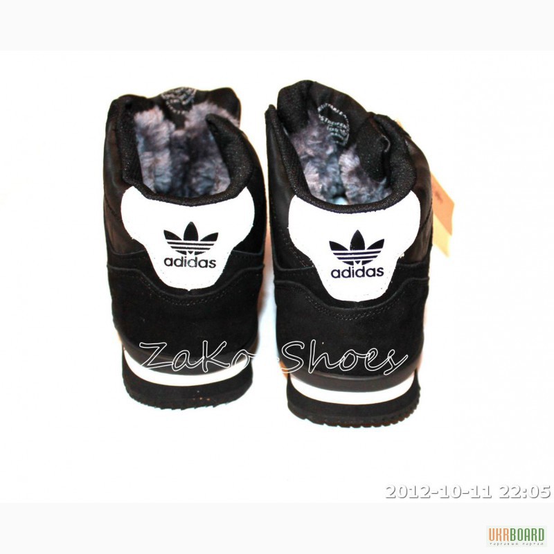 Фото 5. Кроссовки Adidas с натуральным мехом (Black)