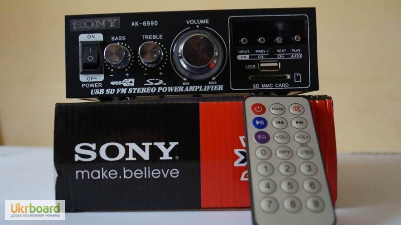 Фото 2. Усилитель Sony 2-250 Watts ( Радіо, Флешки, Аух, Пульт )