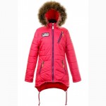 Зимняя теплая удлиненная куртка, мех-енот для девочек-подростков, размеры 40-46