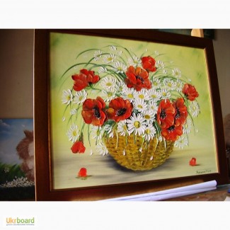 Картина маслом Польові квіти 50х40