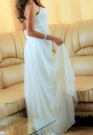 Фото 4. Продам белое платье в пол, выпускное, свадебное, вечернее