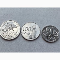 Узбекистан набор 3 монеты 50, 100, 200 сом 2018 год ОТЛИЧНЫЕ