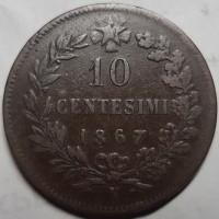 Италия 10 чентезимо 1867 г а204