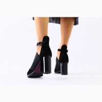 Женские чёрные замшевые туфли
