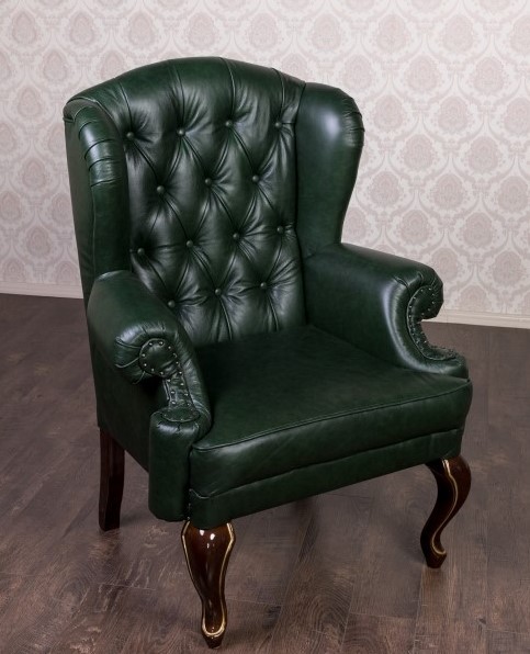 Фото 2. Кожаное классическое кресло Терри для кабинета, офиса, библиотеки
