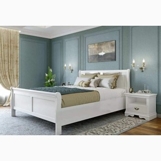 Біле деревяне ліжко Луї Філіпе для спальні