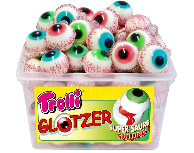 Конфеты trolli глаза Trolli Glotzer 60s 1128 g очного яблука Желейні цукерки Trolli Німечч